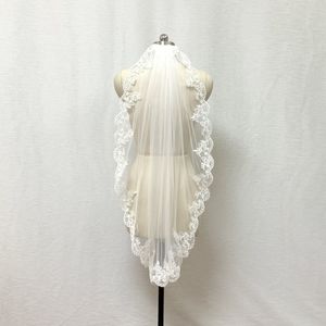Ivory Lace Wedding Veil with Comb
